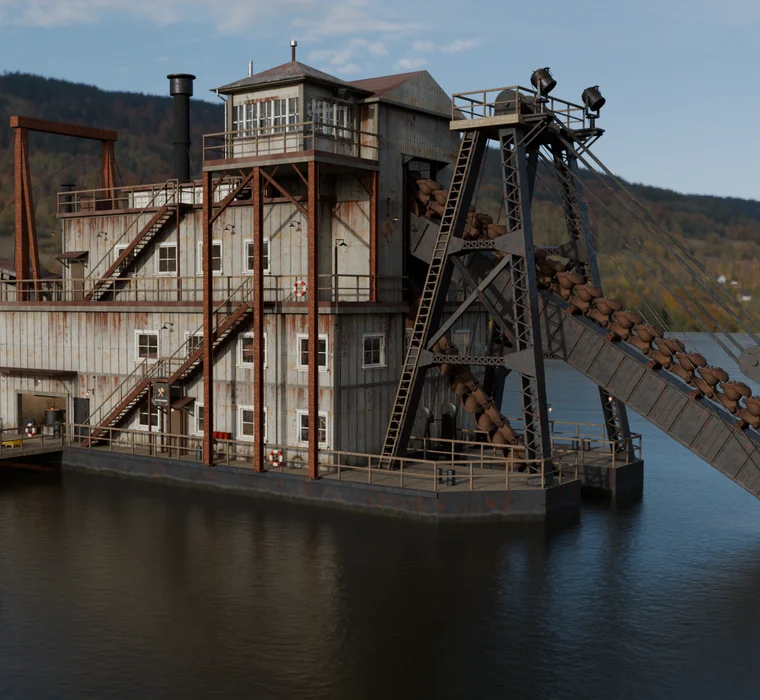 Bucket-line dredge